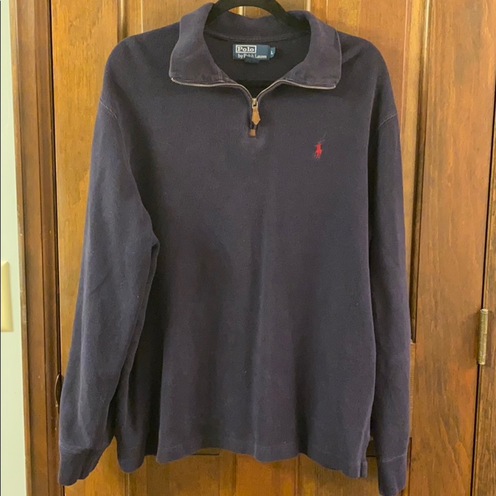 Ralph Lauren Navy Quarter Zip Sweater